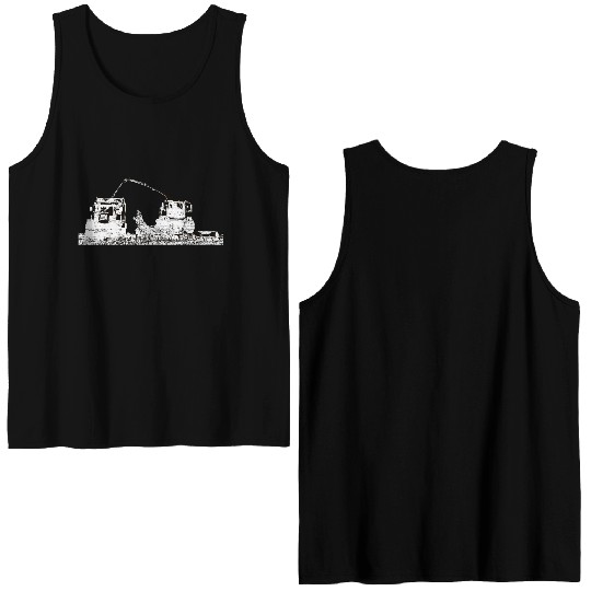 Corn chopper chopping corn maize farmer Double Sided Tank Tops