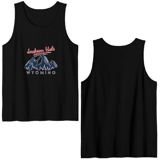 Jackson Hole Wyoming Double Sided Tank Tops Vintage City Retro Tshi