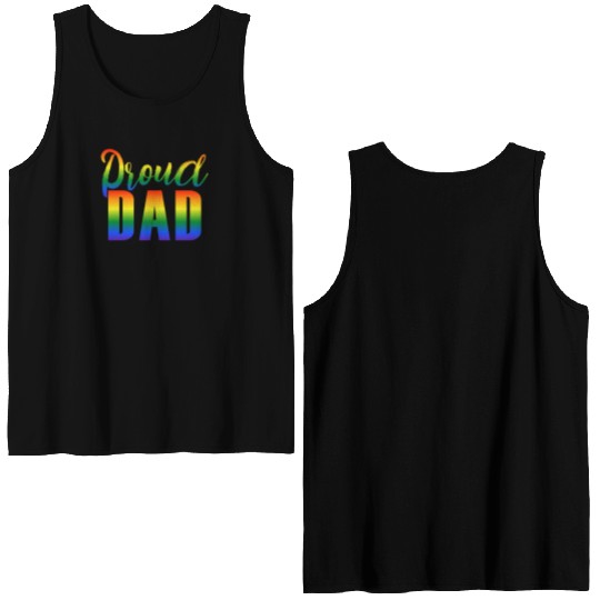 Proud Dad LGBT Gay Pride Double Sided Tank Tops