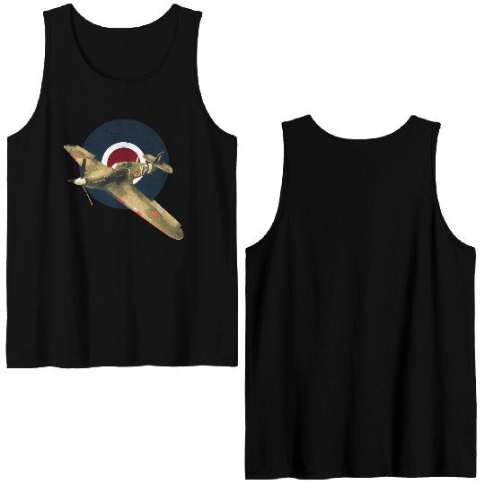 Hawker Hurricane RAF WW2 Fighter Plane Double Sided Tank Tops
