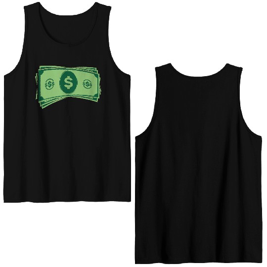 Dollar Money Dollars Cash Double Sided Tank Tops