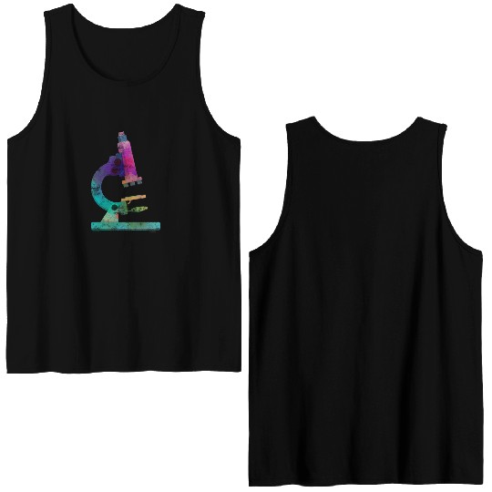 Medical Microscope Biological Scientist Microscopy Double Sided Tank Tops