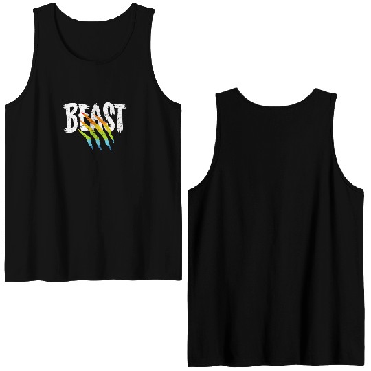 LGBT Rainbow Flag Beast Double Sided Tank Tops