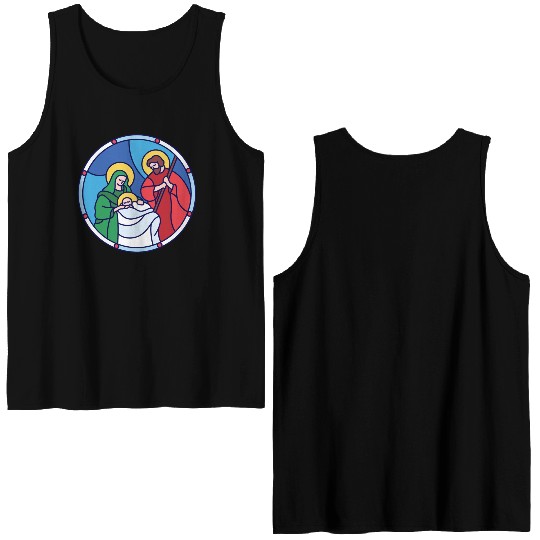 Josef Maria Jesus Jesus birth Bethlehem Christmas Double Sided Tank Tops