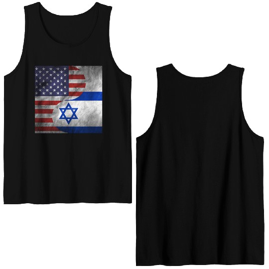 USA Israel Dual Yin Yang Flag Double Sided Tank Tops