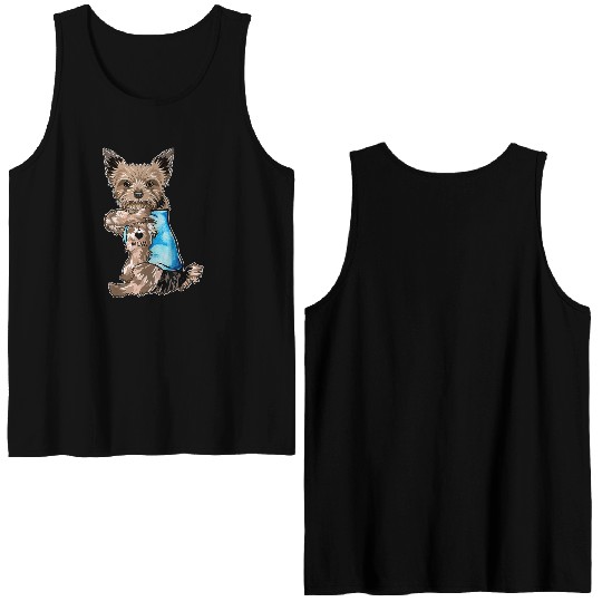 Yorkie Dog Tattoo I Love Mom Mothers Day Gifts T S Double Sided Tank Tops