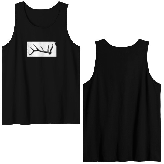 Elk & Deer Shed antler hunting kansas MAP hunters Double Sided Tank Tops