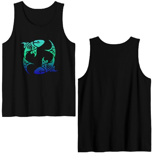 T Tattoo Pisces Horoscope Gift Idea Double Sided Tank Tops