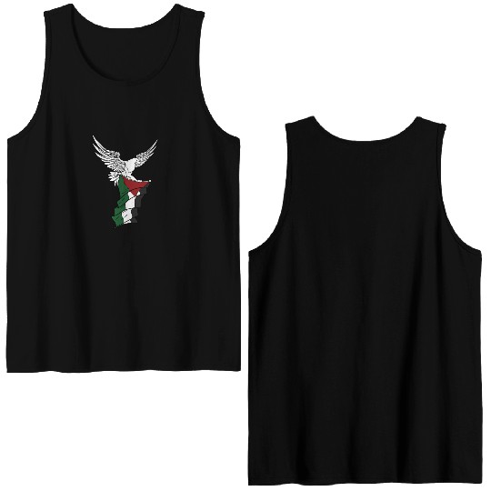Free Palestine Palestinian Flag Bird Eagle Palesti Double Sided Tank Tops