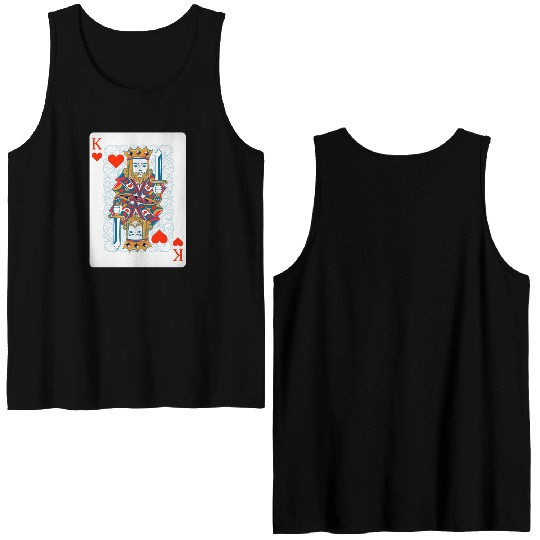 King Heart costume card game poker gift Double Sided Tank Tops