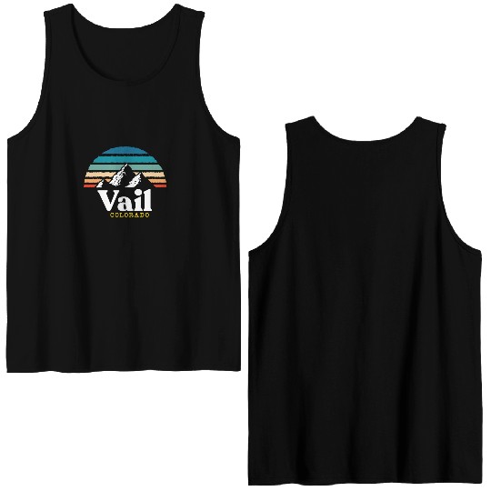Vail Colorado Usa Ski Resort 1980S Retro Gift Double Sided Tank Tops