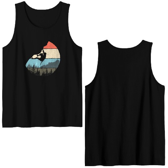 Vintage Style Rock Climbing Retro Bouldering Double Sided Tank Tops