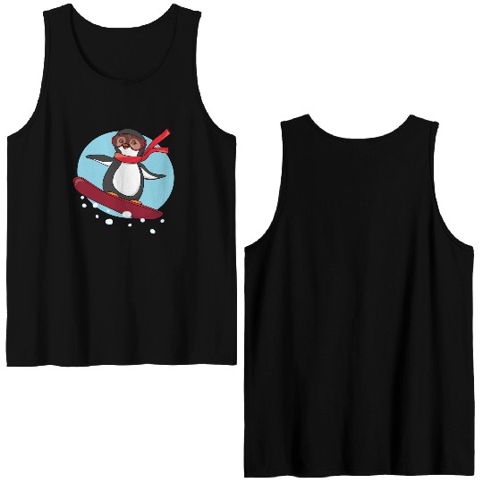 Snowboarding Penguin Double Sided Tank Tops