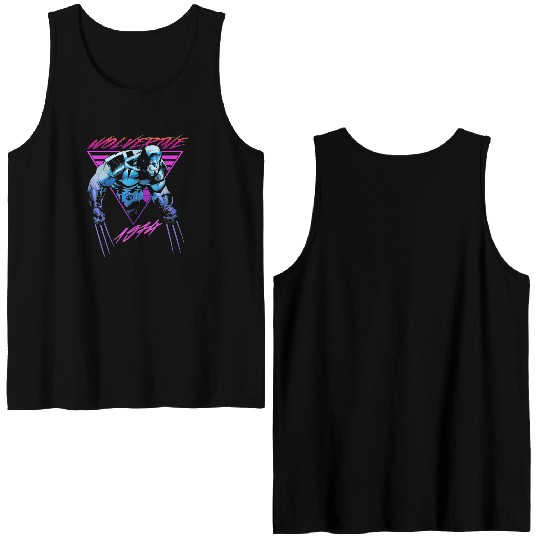 M-a-r-v-e-l W-o-l-verine Neon Retro Logan Graphic Double Sided Tank Tops
