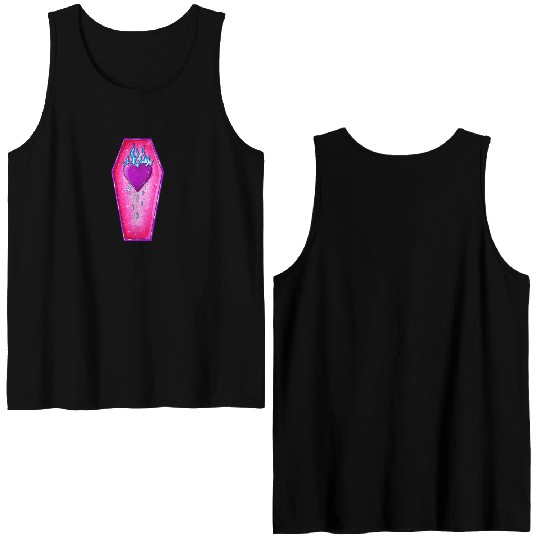 Pastel Goth Love Coffin Heart Double Sided Tank Tops