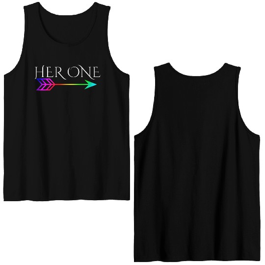 Cute Gay Couple Lesbian Valentines Day Her One Double Sided Tank Tops