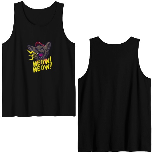 Animal Kitty Meow Double Sided Tank Tops