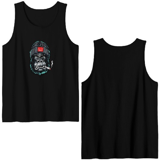 Hypebeast, Gorilla, Ape, Street Gorilla Double Sided Tank Tops