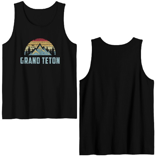 Grand Teton National Park Wyoming Mountain Sweat S Double Sided Tank Tops