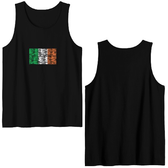 Ireland flag vintage Double Sided Tank Tops