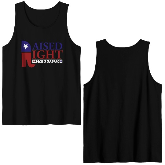 Raised Right On Reagan 80'S Nostalgia Double Sided Tank Tops