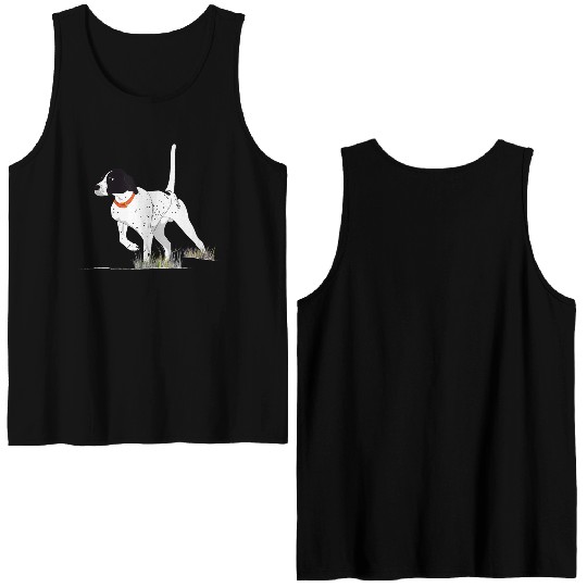 Bird Hunting Hunter English Pointer Dog Double Sided Tank Tops