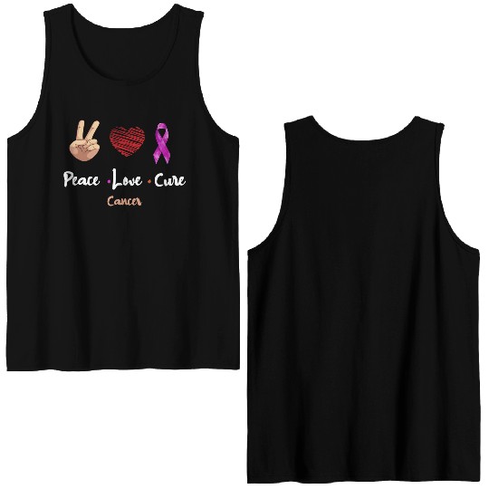 Peace Love Cure Cancer Double Sided Tank Tops