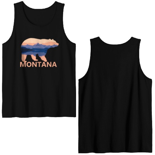 Montana Bear Nature Hiking Camping Gift Double Sided Tank Tops