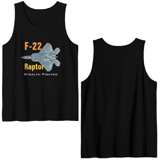 F 22 Raptor stealth fighter Double Sided Tank Tops