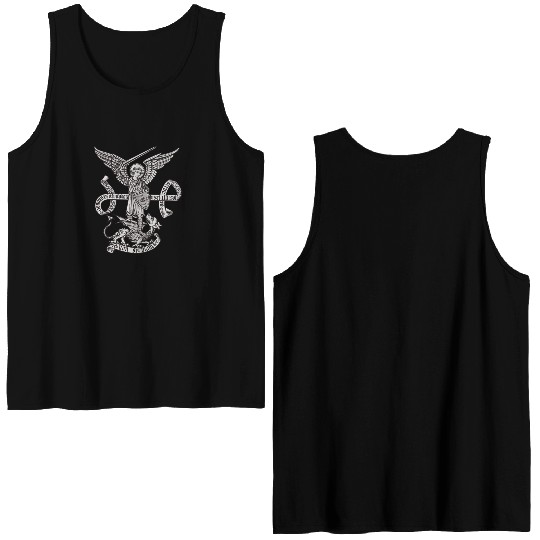 Saint St Michael Catholic Archangel Angel Defender Double Sided Tank Tops