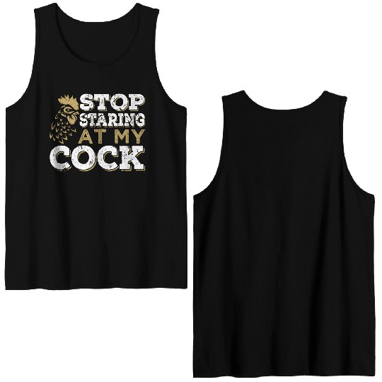 Chicken Cock Penis joke Sexual Double Sided Tank Tops