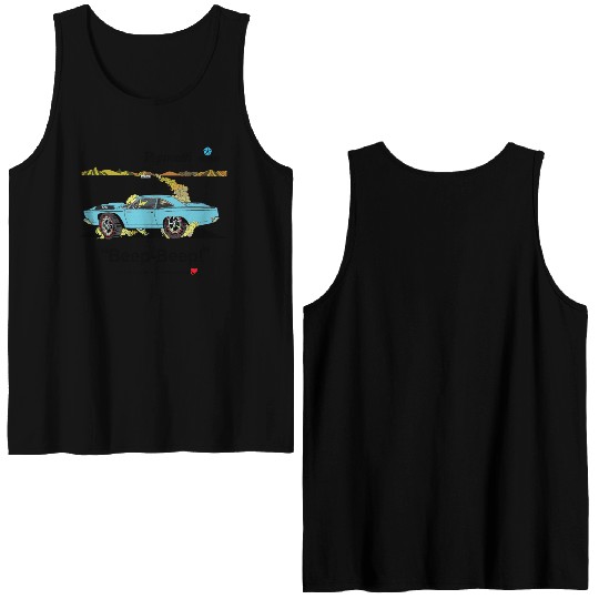 1968 Plymouth Road Runner Salt Flats Light Blue Double Sided Tank Tops