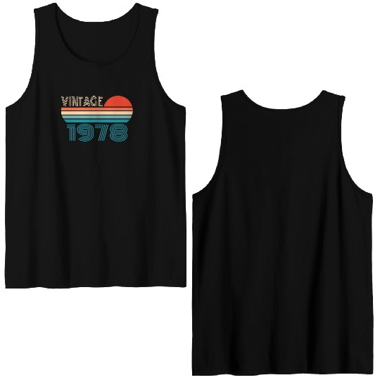 1978 Vintage born in Retro age Birthday gift idea Double Sided Tank Tops