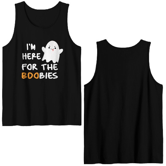 I'm Here For the Boobies Funny Baby Halloween Double Sided Tank Tops