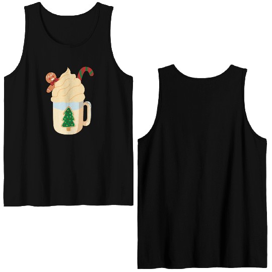 Candy Cane and Hot Cocoa, Hot Chocolate Double Sided Tank Tops