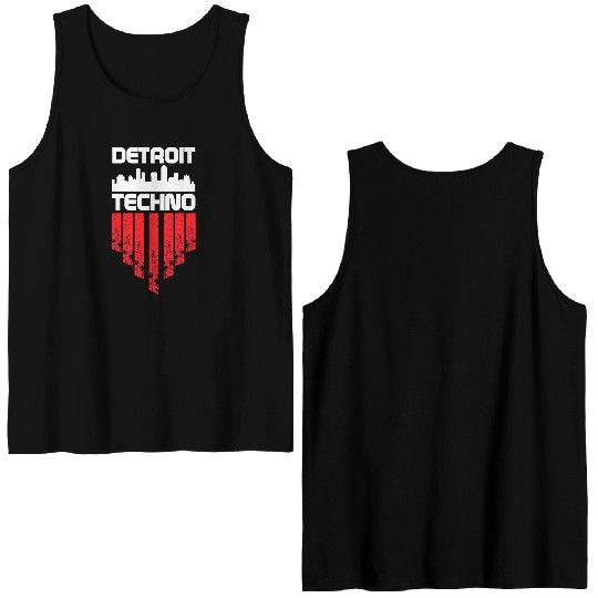 Detroit Techno House Music Festival Dance Love Double Sided Tank Tops