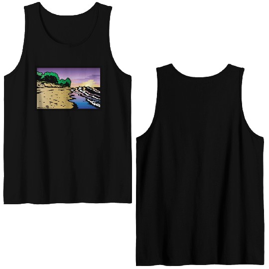 Purple Twilight Indiana Dunes Poster Double Sided Tank Tops
