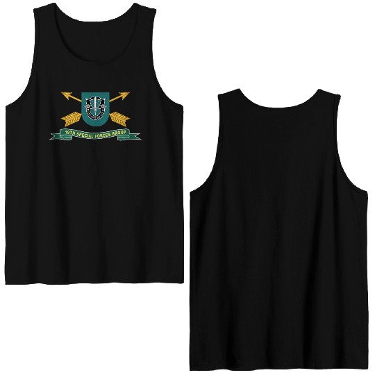 Army 19th Special Forces Group Flash w Br Ribbon Double Sided Tank Tops