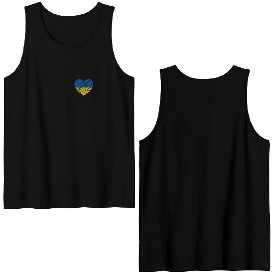 I Stand With Ukraine Ukrainian Heart Flag Double Sided Tank Tops
