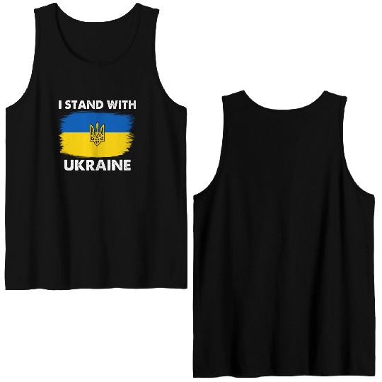 I Stand with Ukraine Ukraine Flag Double Sided Tank Tops