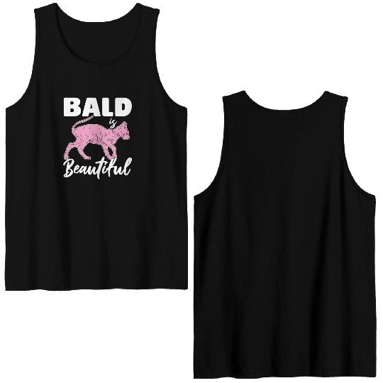 Bald Is Beautiful Sphynx Cat Hair less Sphynx Double Sided Tank Tops