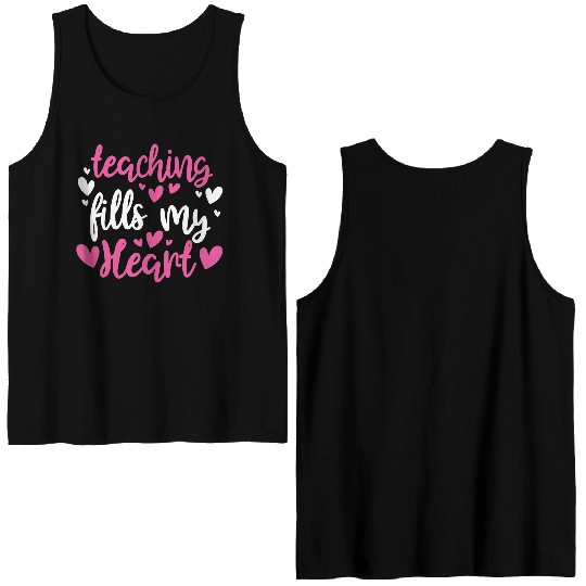 His and Her Valentine Gift Teacher Teaching Fills Double Sided Tank Tops