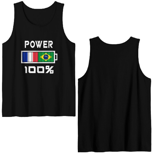 Brazil and France Power 100% Double Sided Tank Tops