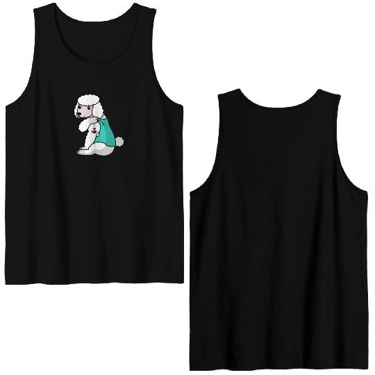 I Love Mom Tattoo Poodle Double Sided Tank Tops