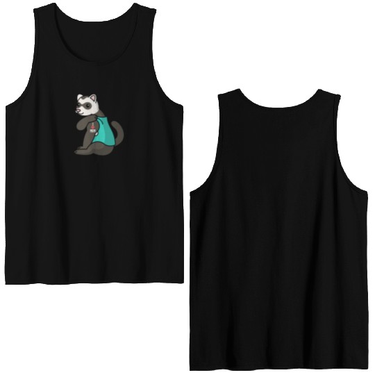 I Love Mom Tattoo Ferret Double Sided Tank Tops