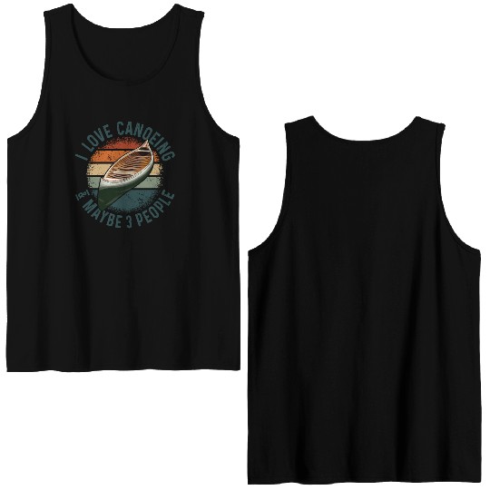 Canoe Canoeing Vintage Retro I Double Sided Tank Tops