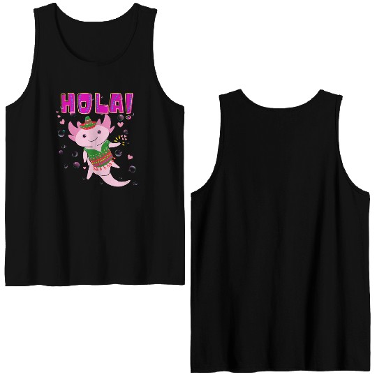 Hola Cute Axolotl - 6 Double Sided Tank Tops