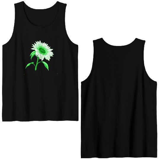 Green sunflower Double Sided Tank Tops