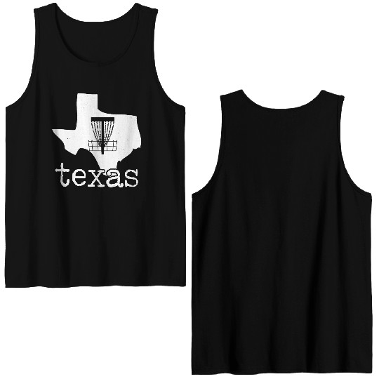 State of Texas Disc Golf Double Sided Tank Tops Golfer Golfing