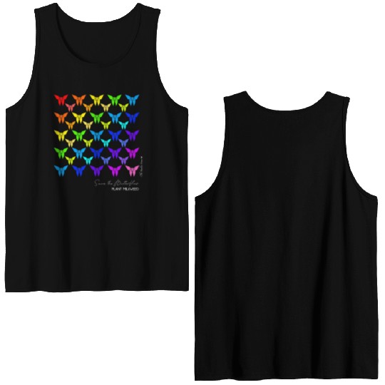 Save the Butterflies Origami Butterfly Double Sided Tank Tops